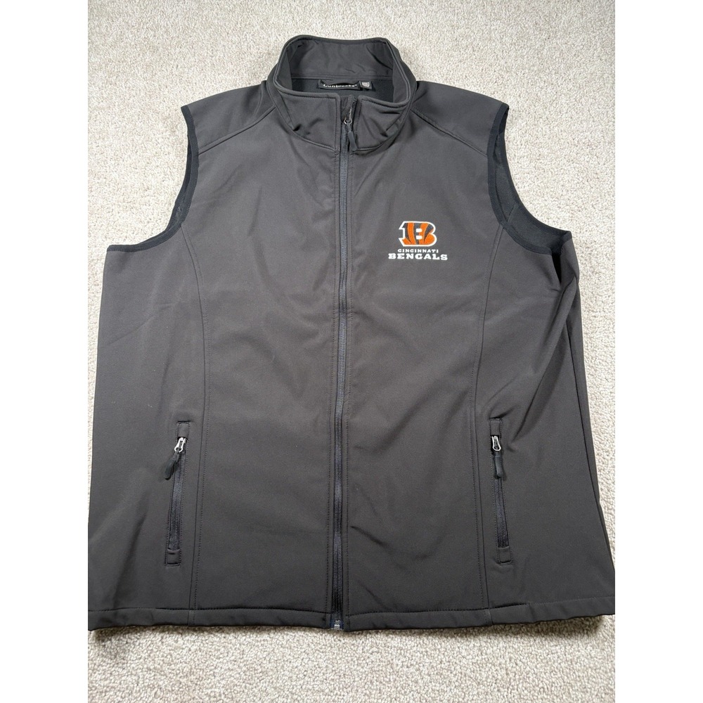 Dunbrooke Cincinnati Bengals Softshell Vest Men's 3XL Black Full Zip NFL